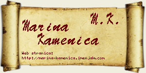 Marina Kamenica vizit kartica
